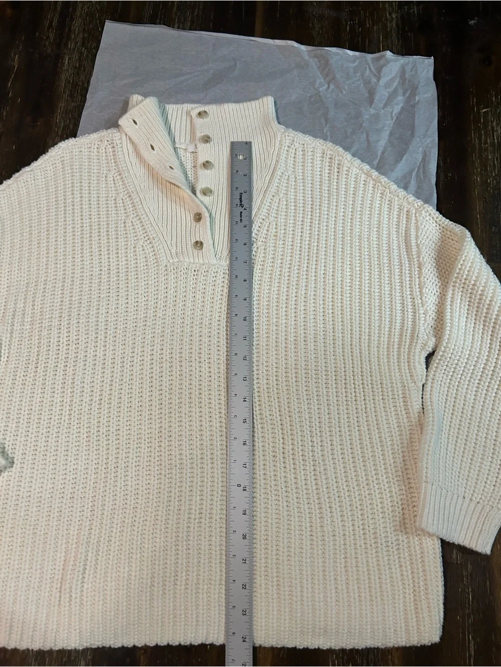 NWOT HavenWell Within off white color Button-Up Mock Neck Sweater
